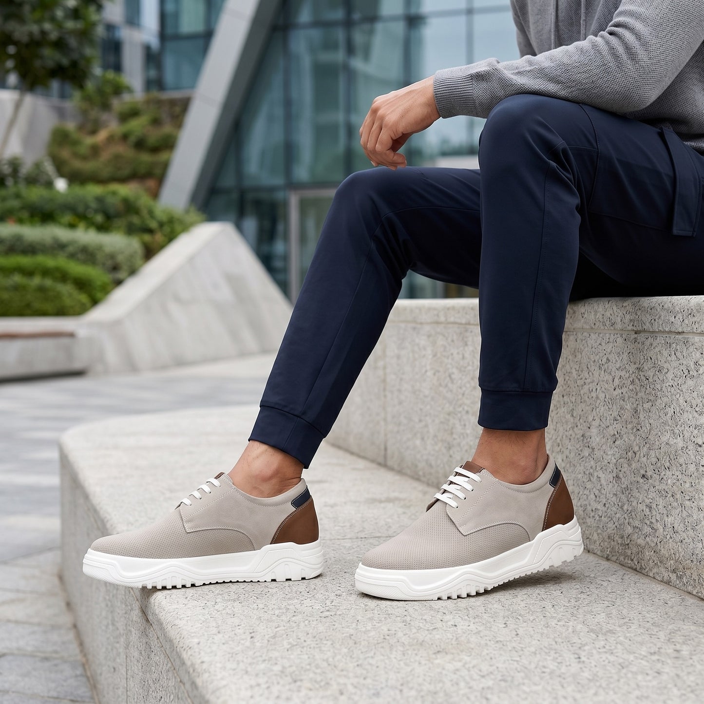 BXXY Premium Height Boost Sneakers for Men Invisible 9 CM Elevator Shoes