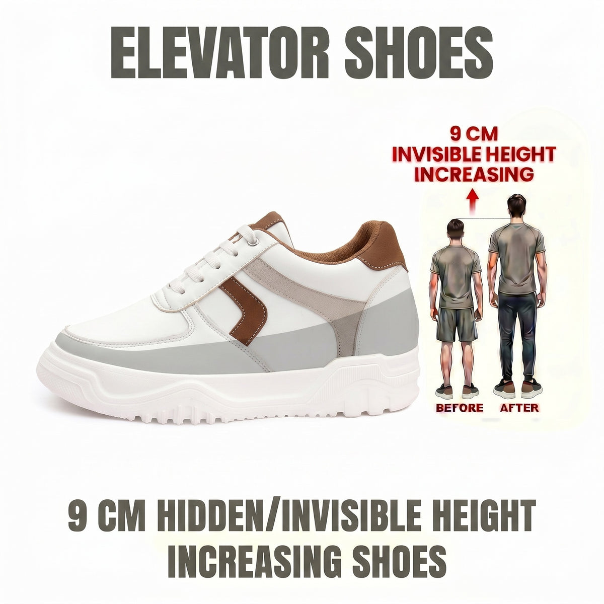BXXY Signature Elevation Sneakers Premium 9CM Hidden Height Increase