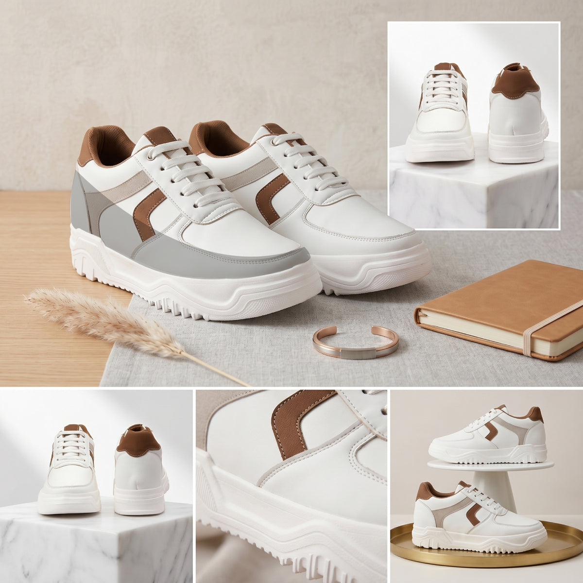 BXXY Fashion Elevator Sneakers for Men 9CM Height Boost with Everyday Comfort