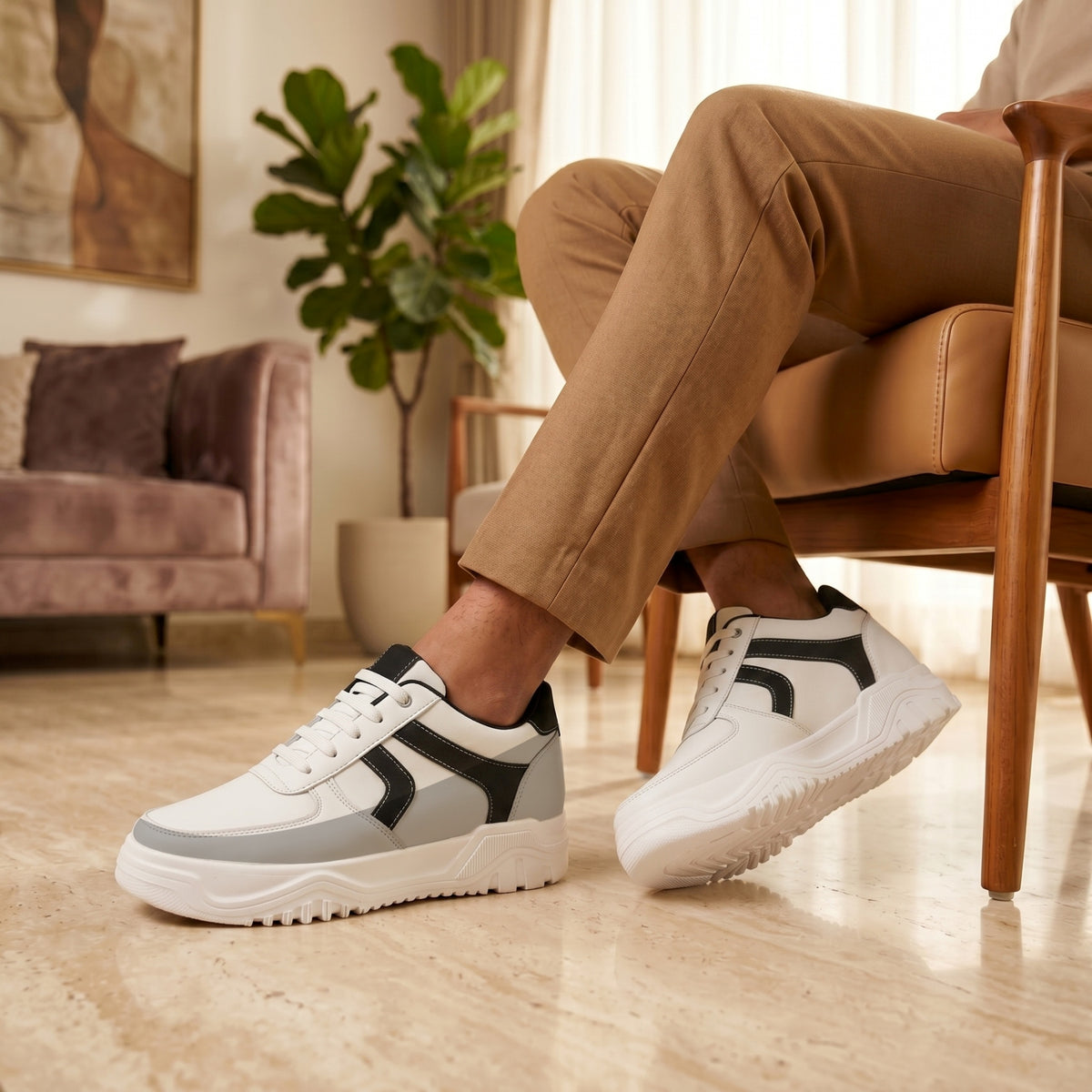 BXXY Fashion Elevator Sneakers for Men 9CM Height Boost with Everyday Comfort