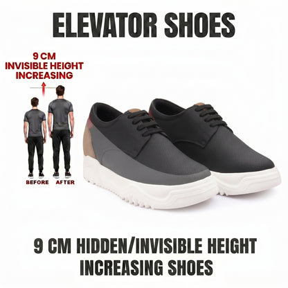 BXXY Premium Height Boost Sneakers for Men Invisible 9 CM Elevator Shoes