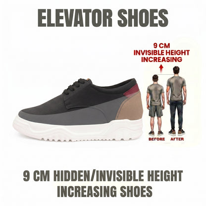 BXXY Premium Height Boost Sneakers for Men Invisible 9 CM Elevator Shoes