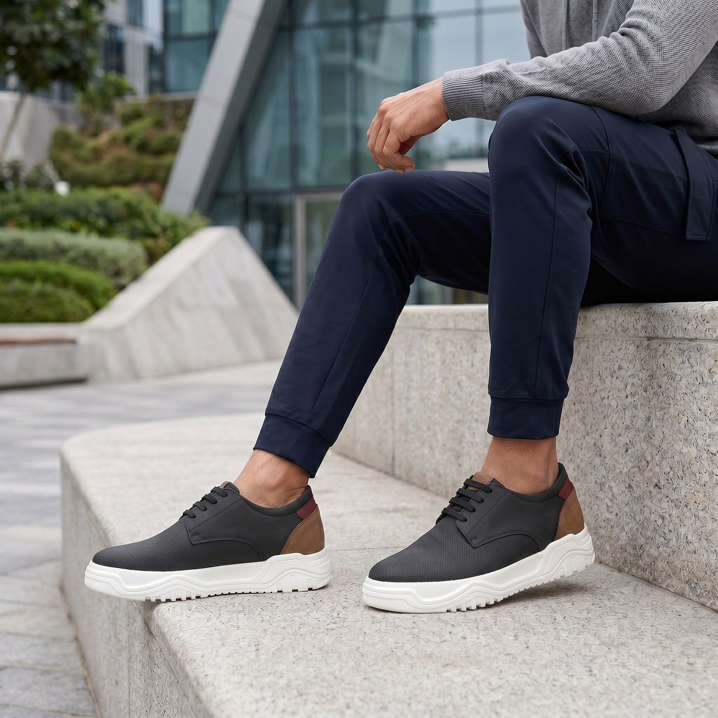 BXXY Premium Height Boost Sneakers for Men Invisible 9 CM Elevator Shoes