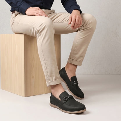 Mens Premium Faux Leather Loafers with AirMix Sole
