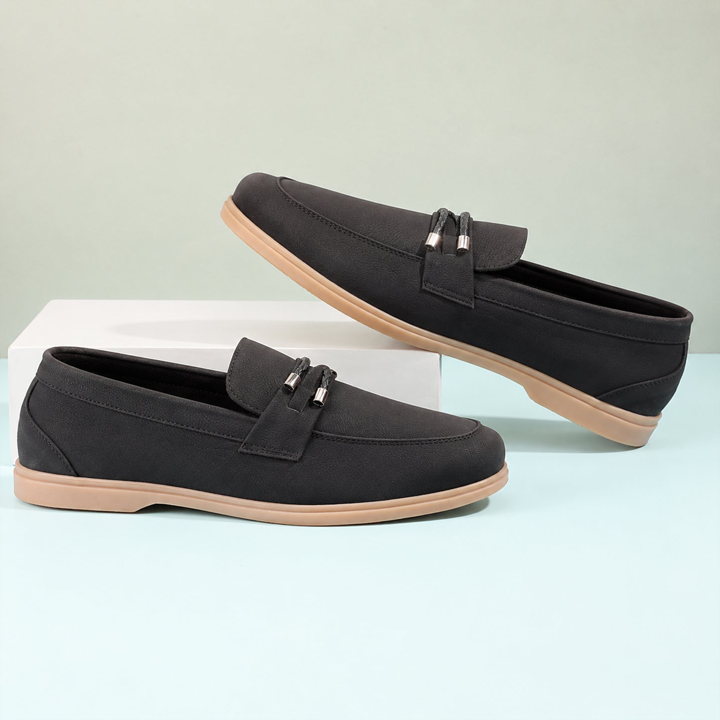 Mens Premium Faux Leather Loafers with AirMix Sole