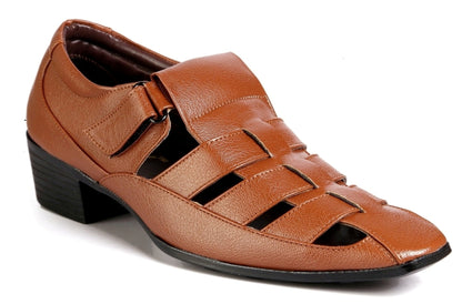 Bxxy Men's Height Increasing Casual Vegan Leather Roman Sandals