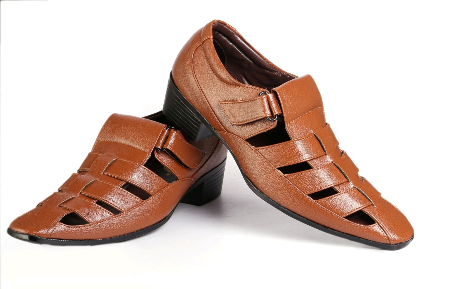 Bxxy Men's Height Increasing Casual Vegan Leather Roman Sandals