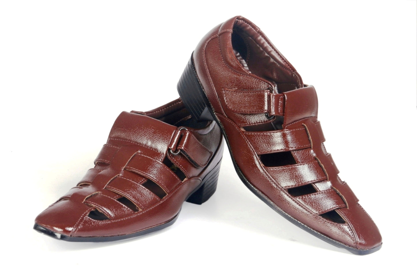 Bxxy Men's Height Increasing Casual Vegan Leather Roman Sandals