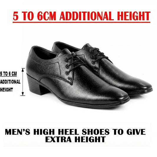 Bxxy Mens Height Increasing Derby Faux Upper Formal Wear Lace Up Shoes