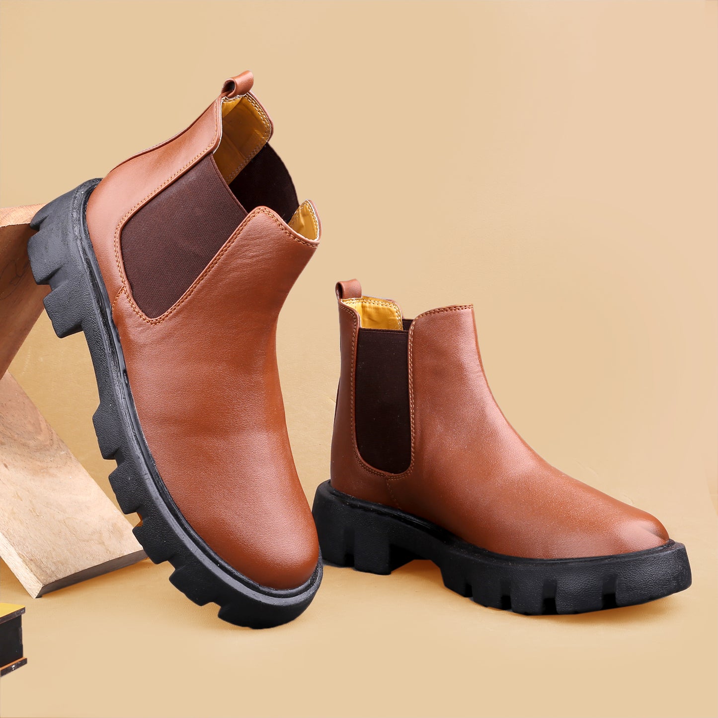 BXXY Men's Pu Material Casual Chelsea and Ankle Boots.