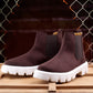 Bxxy Men's Suede Material Casual Chelsea Slip-On Boots
