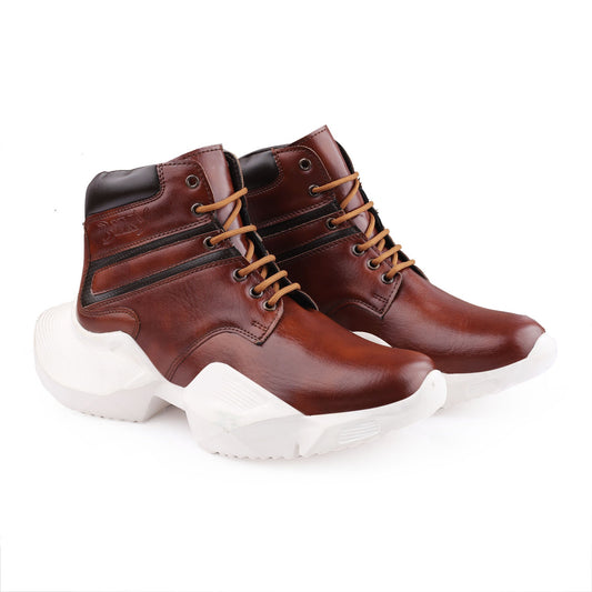 Bxxy's 4 Inch Hidden Height Increasing Faux Leather Lace-up Shoes for Men