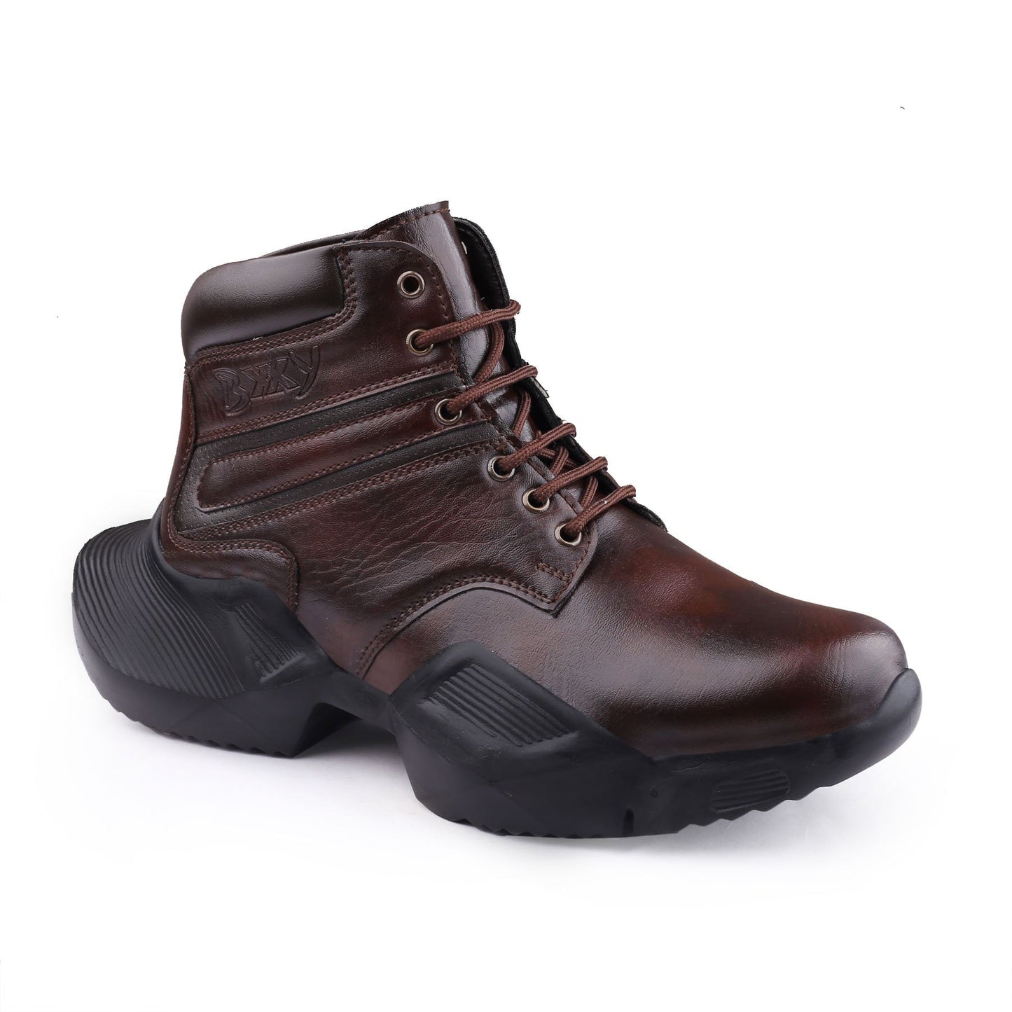 Men's 4 Inch Hidden Height Increasing Faux Leather Material Casual Ankle Lace-Up Light Weight Shoes.