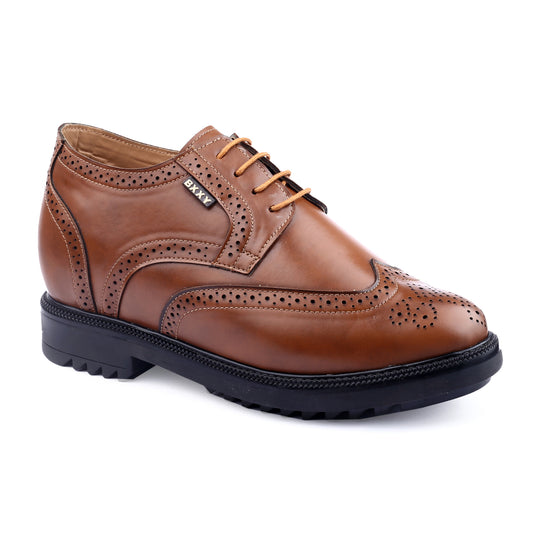 Brogue Lace-up Shoes Tan - 3.5 Inches (9CM)