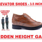 Men's 3.5 inch Hidden Height Increasing Luxe Brogue Lace-up Shoes