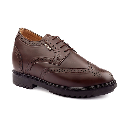 Brogue Lace-up Shoes Brown - 3.5 Inches (9CM)