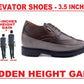 Men's 3.5 inch Hidden Height Increasing Luxe Brogue Lace-up Shoes