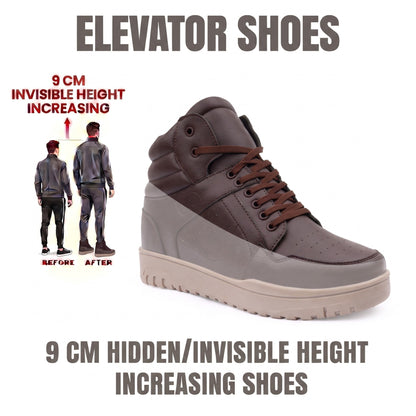 BXXY Mens 9 CM Hidden Height Increasing High Top Sneakers