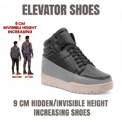 BXXY Mens 9 CM Hidden Height Increasing High Top Sneakers