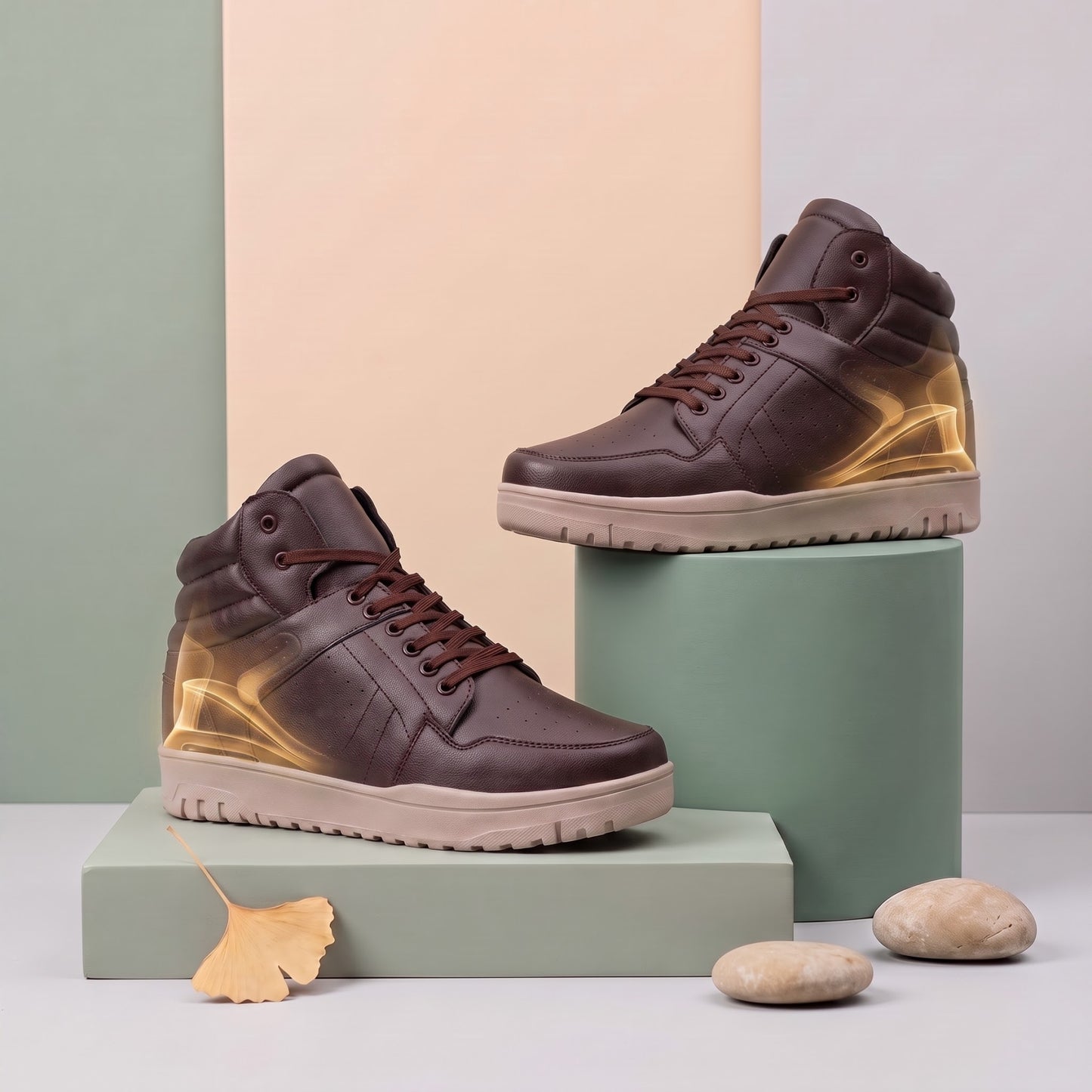 BXXY Mens 9 CM Hidden Height Increasing High Top Sneakers