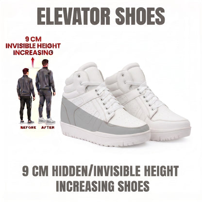 BXXY Mens 9 CM Hidden Height Increasing High Top Sneakers