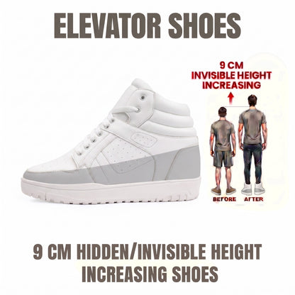 BXXY Mens 9 CM Hidden Height Increasing High Top Sneakers