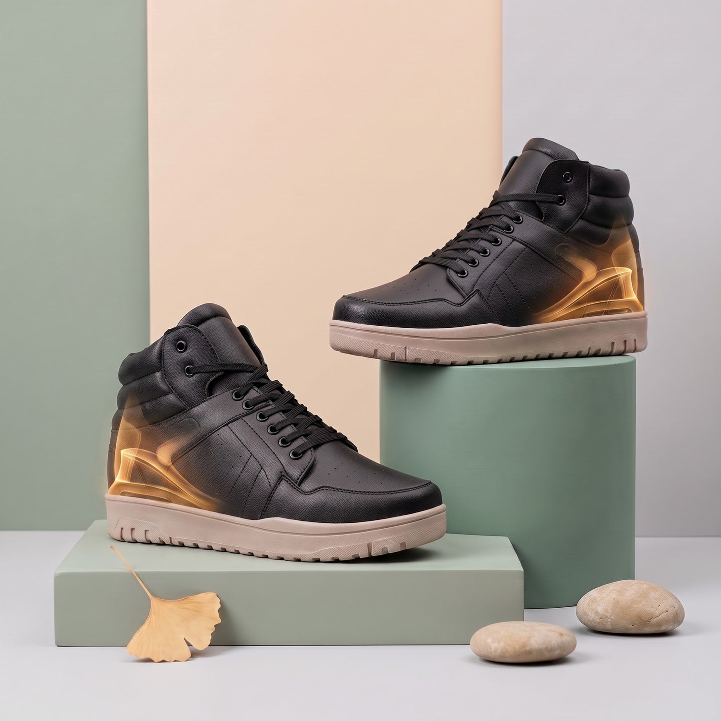 BXXY Mens 9 CM Hidden Height Increasing High Top Sneakers