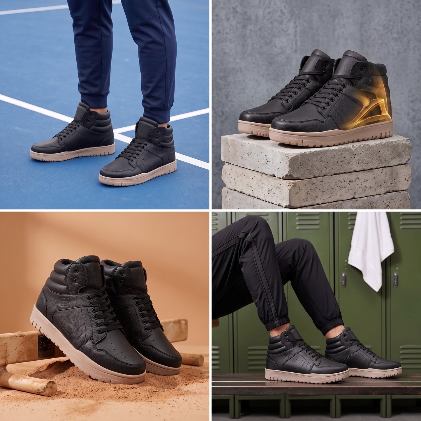 BXXY Mens 9 CM Hidden Height Increasing High Top Sneakers