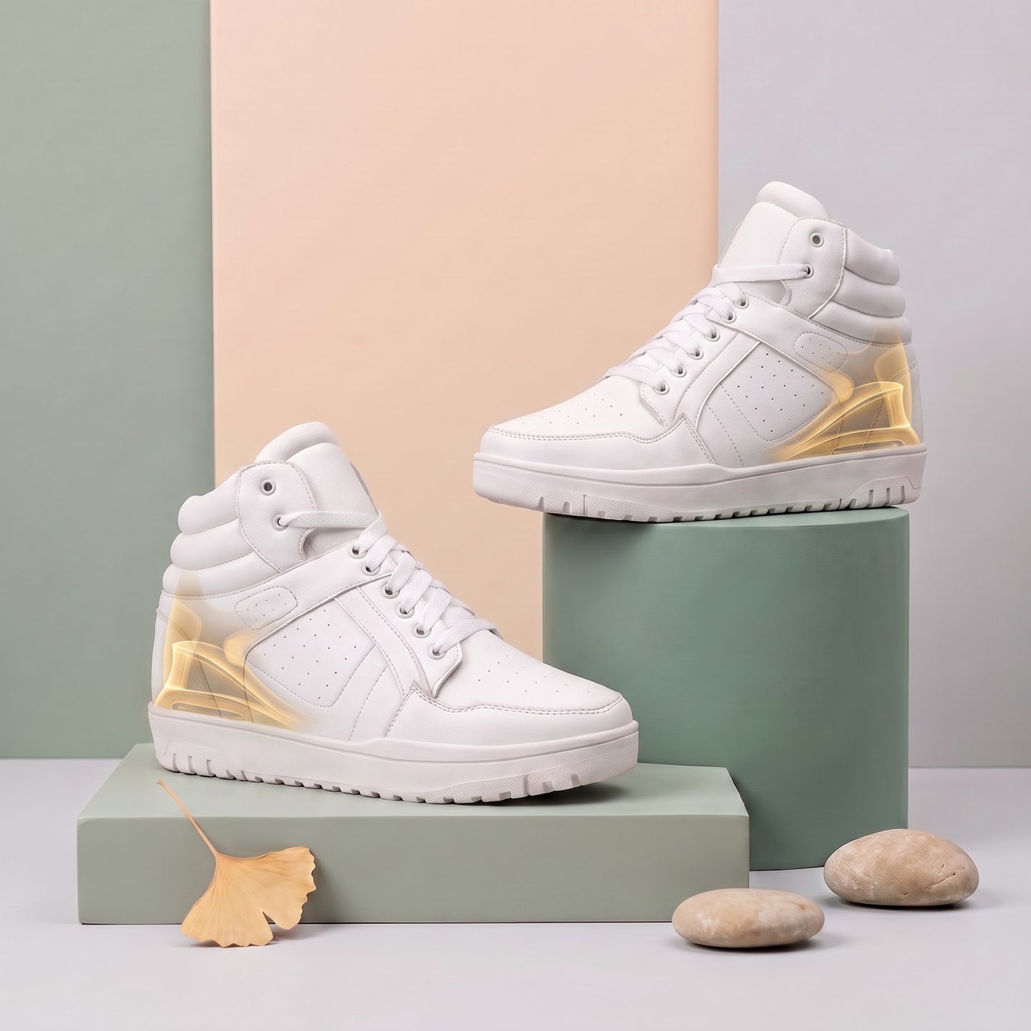 BXXY Mens 9 CM Hidden Height Increasing High Top Sneakers