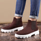 Bxxy Men's Suede Material Casual Chelsea Slip-On Boots