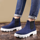 Bxxy Men's Suede Material Casual Chelsea Slip-On Boots