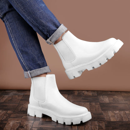 Bxxy's Faux Leather Slip-on Boots for Men