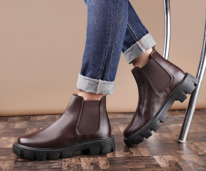 Bxxy's Faux Leather Slip-on Boots for Men