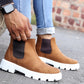 Bxxy Men's Suede Material Casual Chelsea Slip-On Boots