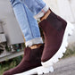 Bxxy Men's Suede Material Casual Chelsea Slip-On Boots