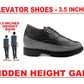 Men's 3.5 Inch Hidden Height Increasing Faux Leather Material Brown Formal Lace-up Brogue Shoes