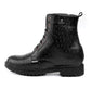 Bxxy's 4 inches Hidden Height Increasing Crocodile Textured Vegan Leather Lace-up Ankle Boots for Men