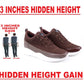 Bxxy New Latest Men's 3 Inch Hidden Height Increasing Stylish Casual Sports Lace-Up Shoes