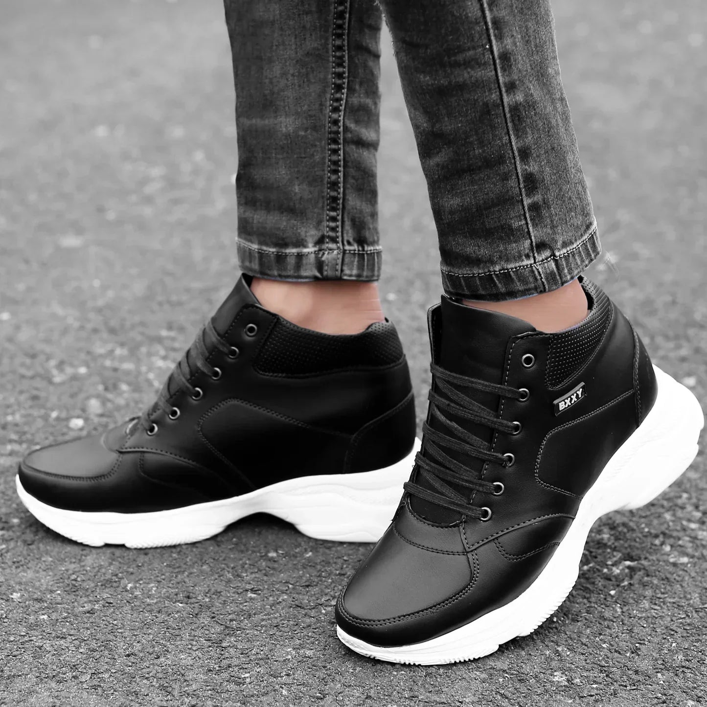 Bxxy's 3 Inch Hidden Height Increasing Elevator Lace-up Shoes for Men
