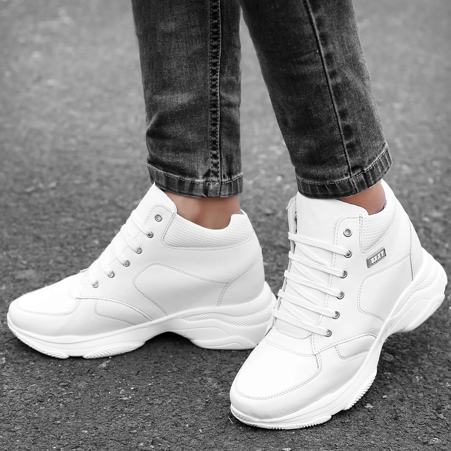 White Sky Rise 🤍 Extra high sole shoes , sneakers & joggers #shoes # sneakers #trainers #trending #ootd | Instagram