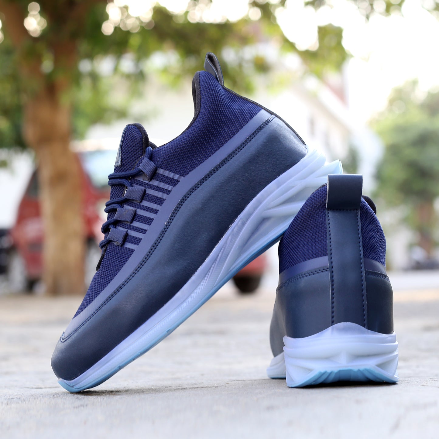 BXXY Men's 3 Inch Hidden Height Increasing Casual Sports Lace-Up Shoes with Airmix Sole.