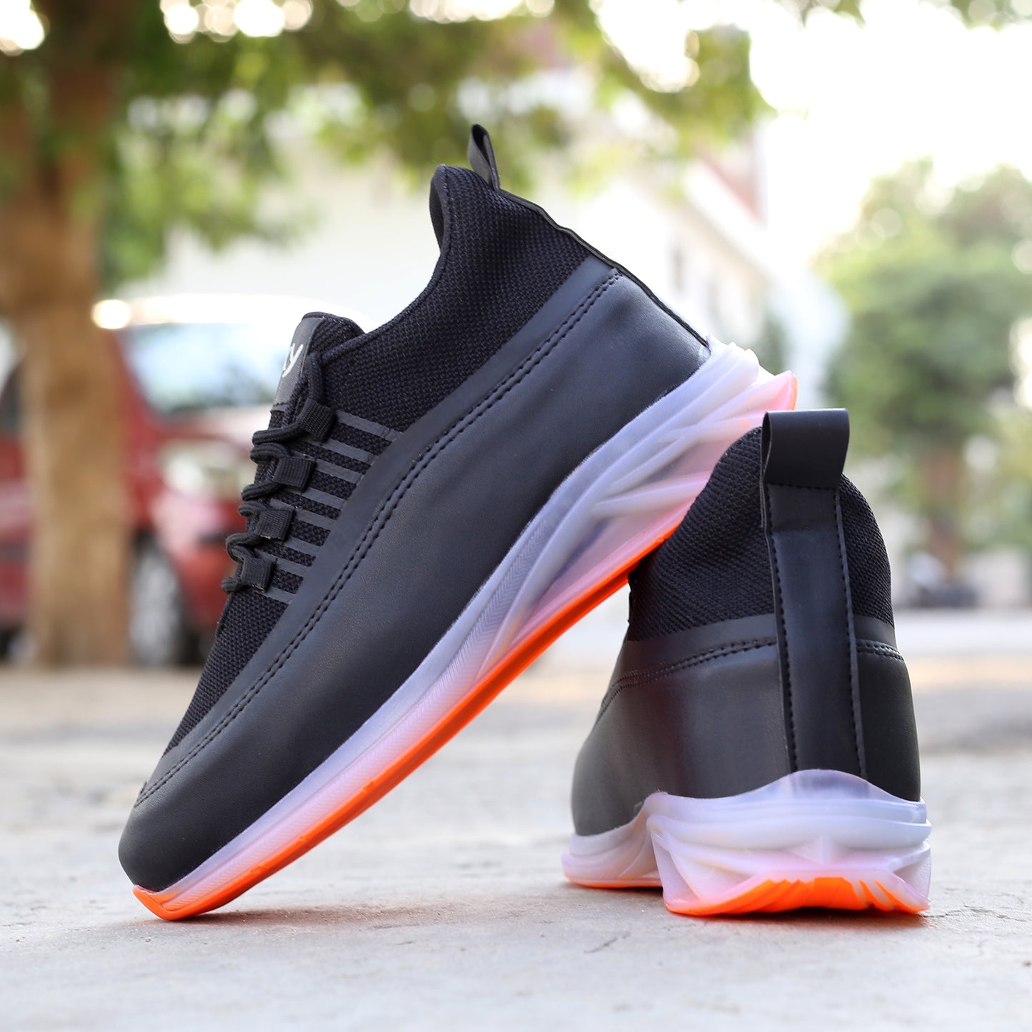 BXXY Men's 3 Inch Hidden Height Increasing Casual Sports Lace-Up Shoes with Airmix Sole.