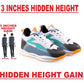 Bxxy Men's 3 Inch Hidden Height Increasing Casual Sports Lace-Up Light Weight Shoes.