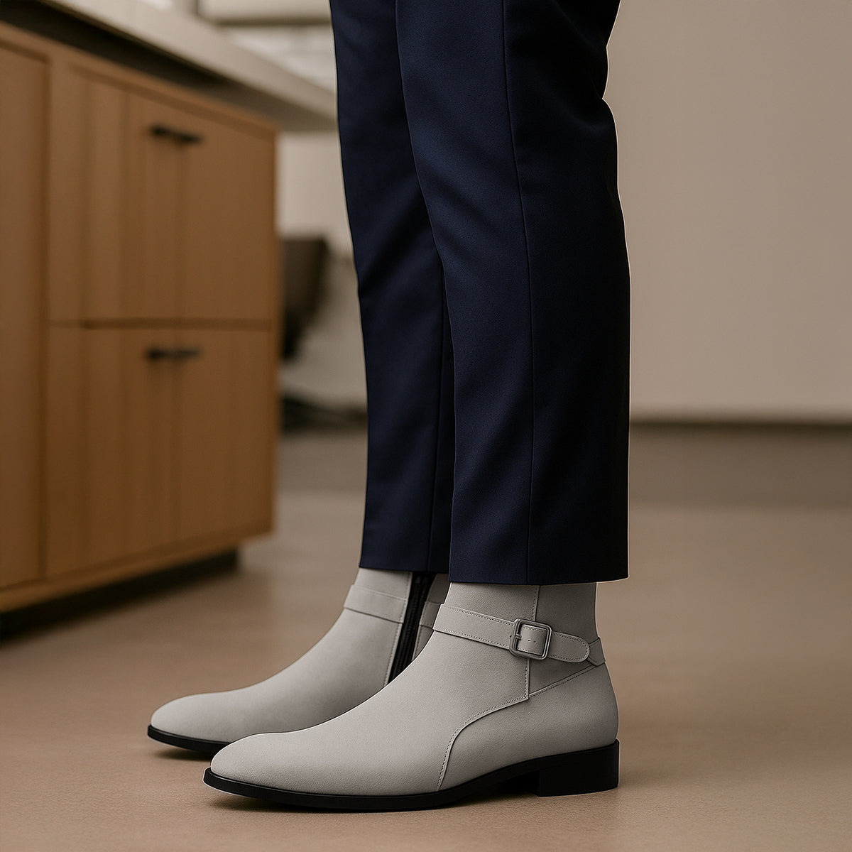 Height Boosting Men’s Boots – 4.5 CM Heel Fashion Ankle Shoes