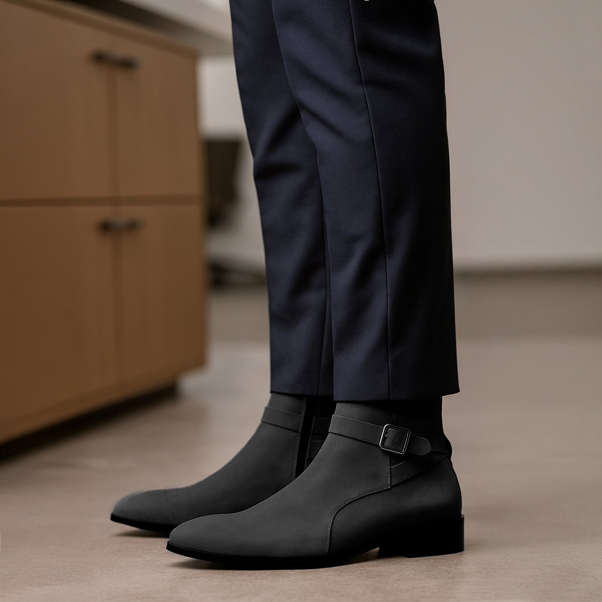 Height Boosting Men’s Boots – 4.5 CM Heel Fashion Ankle Shoes