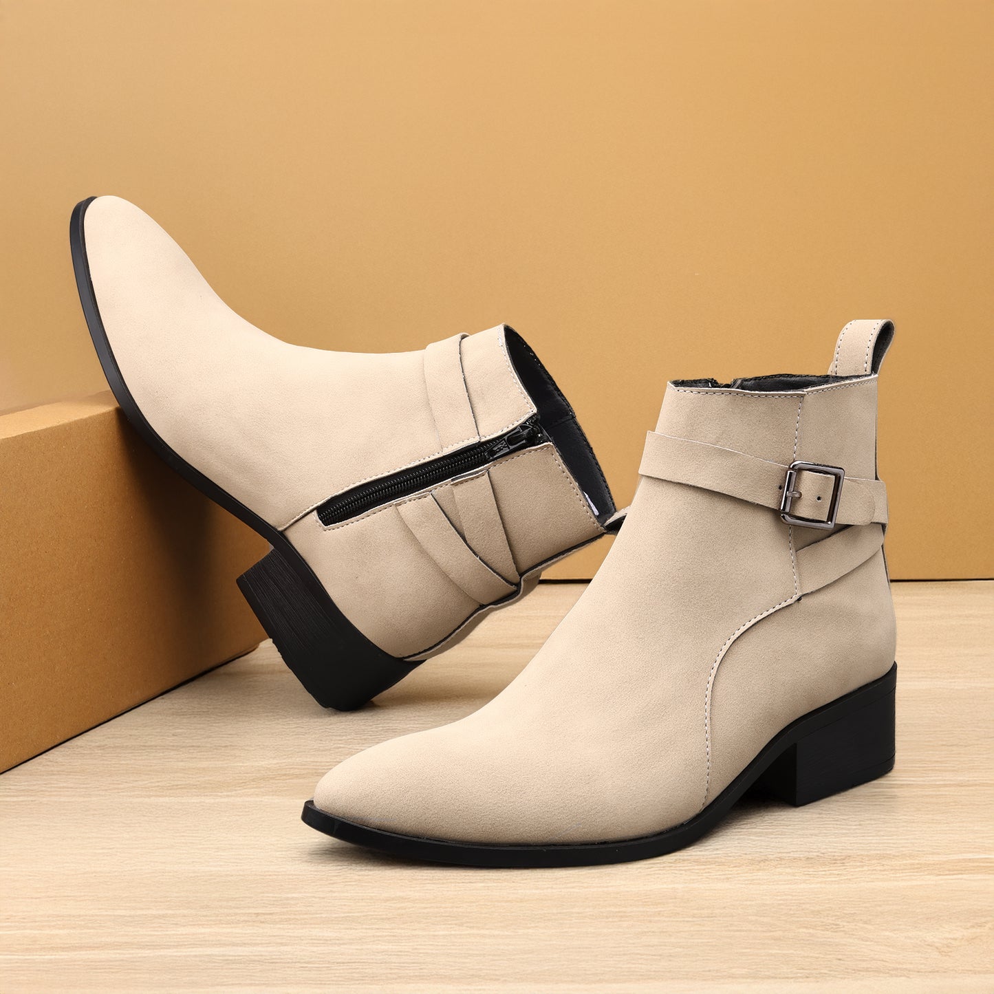 Height Boosting Men’s Boots – 4.5 CM Heel Fashion Ankle Shoes