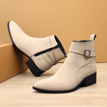 Height Boosting Men’s Boots – 4.5 CM Heel Fashion Ankle Shoes