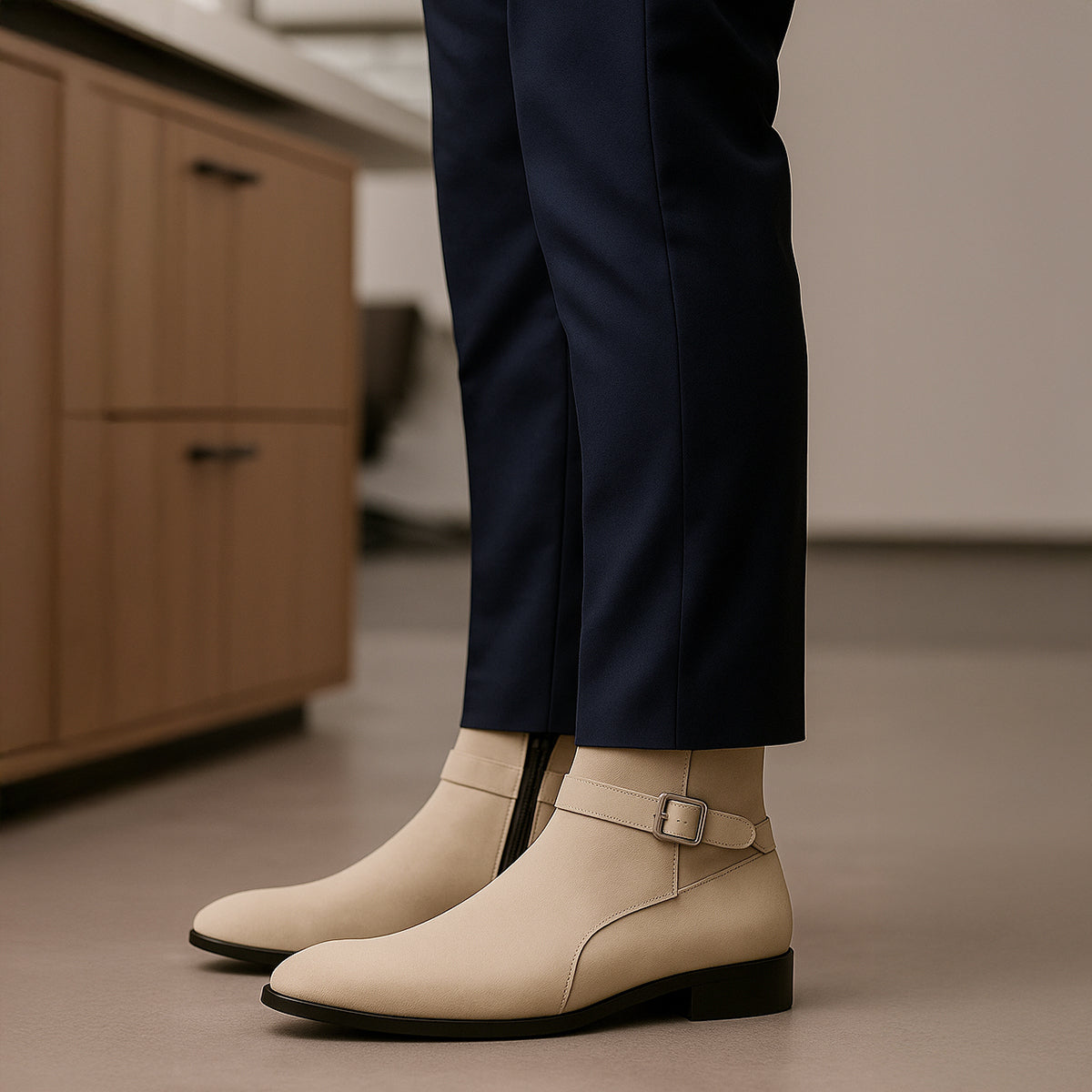 Height Boosting Men’s Boots – 4.5 CM Heel Fashion Ankle Shoes