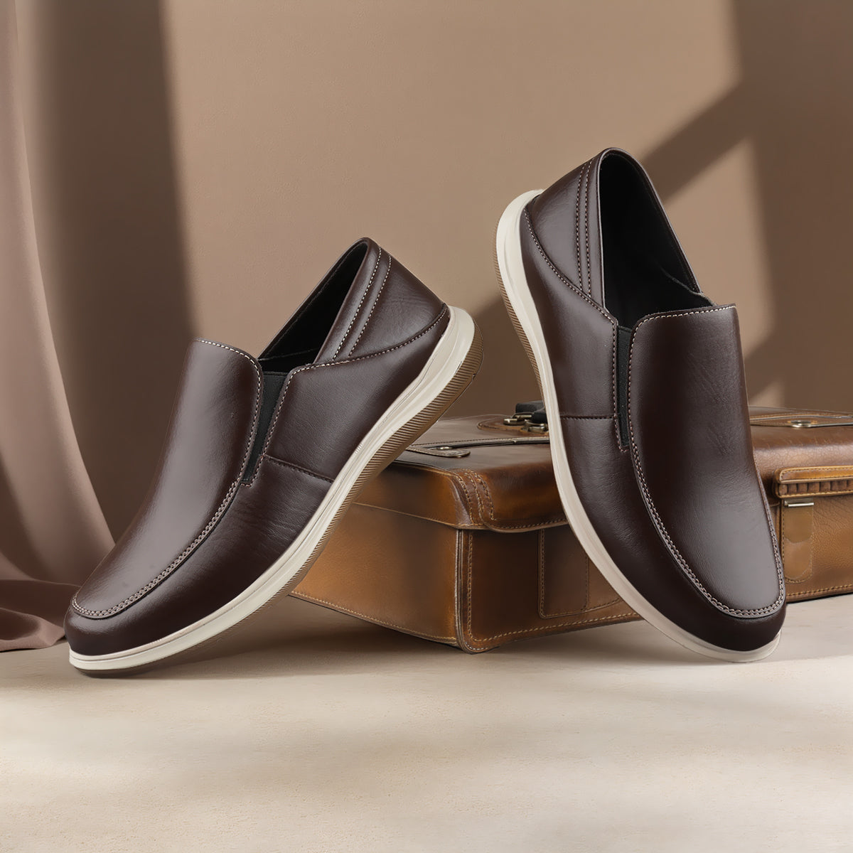 Men’s Premium Faux Leather Slip-On Shoes