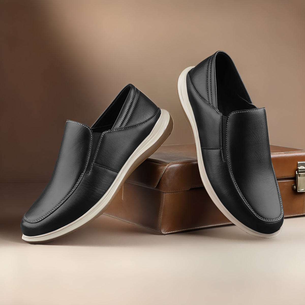 Men’s Premium Faux Leather Slip-On Shoes
